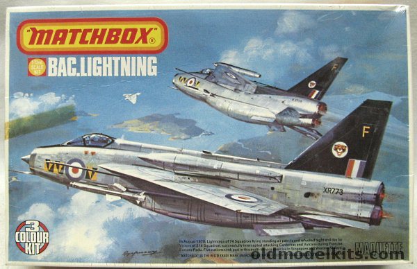 Matchbox 1/72 BAC Lightning F.6 - RAF No.74 Sq Singapore August 1970 or Lightning F.2A No.92 Sq. West Germany June 1974, PK-114 plastic model kit